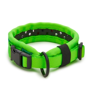 Preview: SOFTY Halsband | Länge: 25-31cm | Breite: 2,8cm | Farbe: grün/schwarz